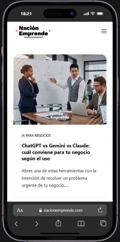 Nación Emprende en móvil